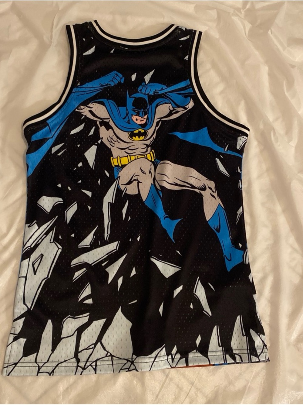 DC Universe x Batman jersey, white mesh inside, side vents, brand new never worn